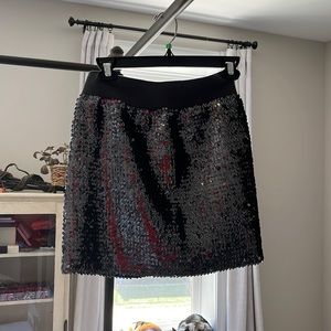 Dark gray sequin mini skirt